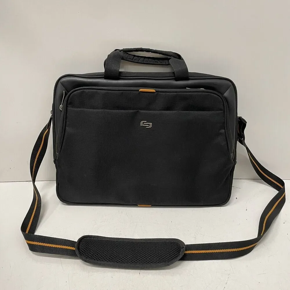 Solo New York “Urban Slim” Briefcase Black Padded 16” Laptop Carrying Case Bag